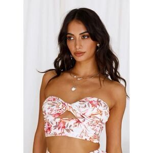 RUNAWAY THE LABEL Hydra Crop
Top White Floral Size XS / NWT